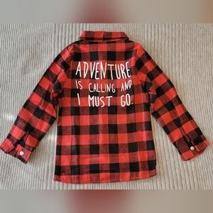 Buffalo Plaid Slogan Graphic Kids Flannel